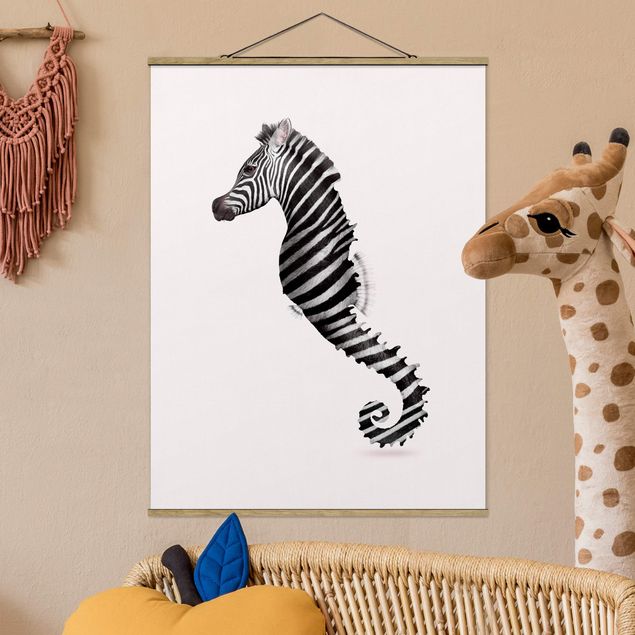 Wandbilder Tiere Seepferdchen mit Zebrastreifen