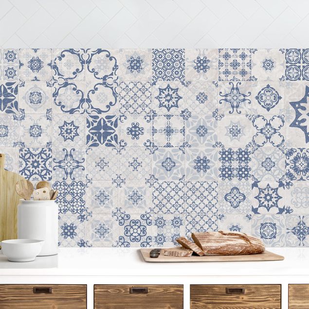 Küchenrückwände Platte Keramikfliesen Agadir blau