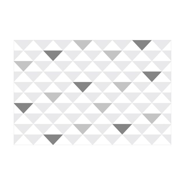 Teppich grau No.YK66 Dreiecke Grau Weiß Grau
