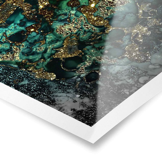 Poster bestellen Goldene Meeres-Inseln Abstrakt