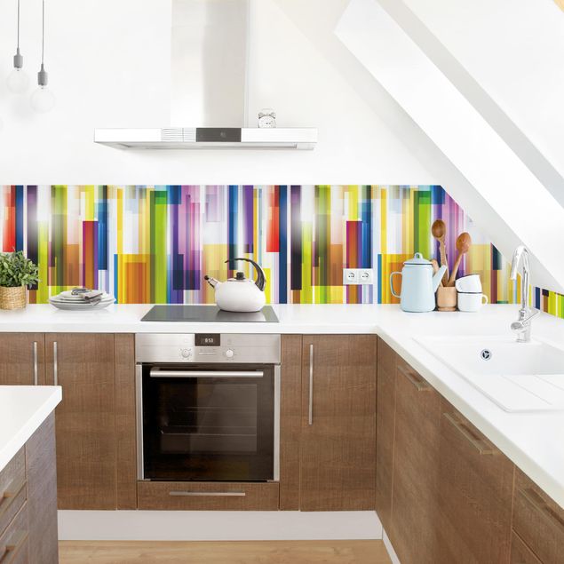 Küchenrückwand Muster Rainbow Cubes II
