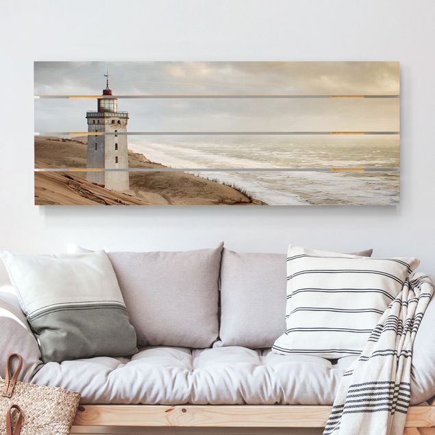 Holzbilder maritim Leuchtturm in Dänemark