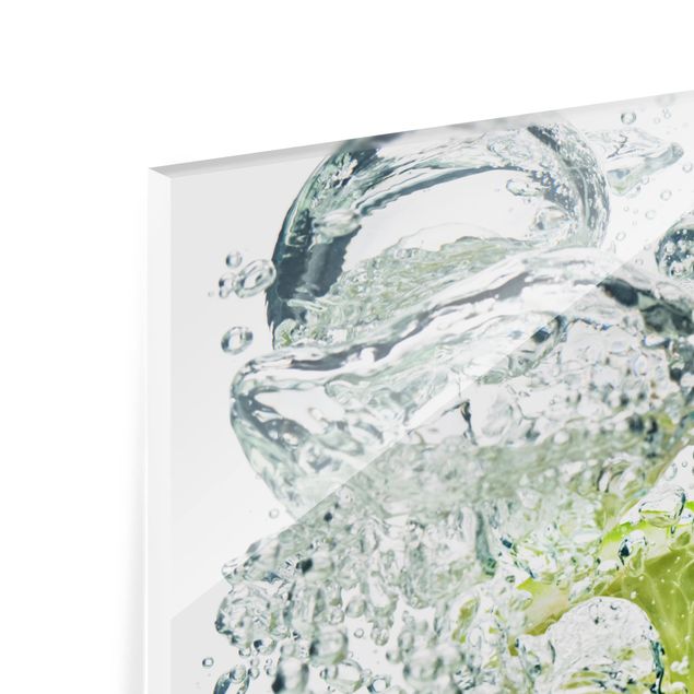 Glas Spritzschutz - Lime Bubbles - Quadrat - 1:1