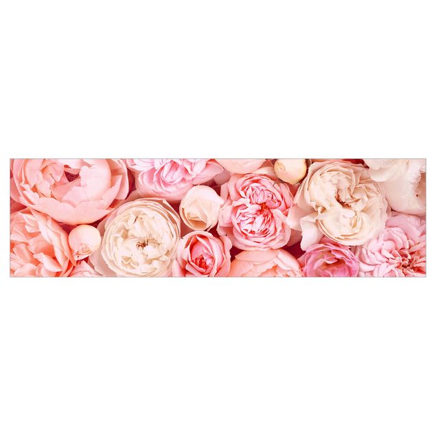 Küchenrückwand Landhausstil Rosen Rosé Koralle Shabby