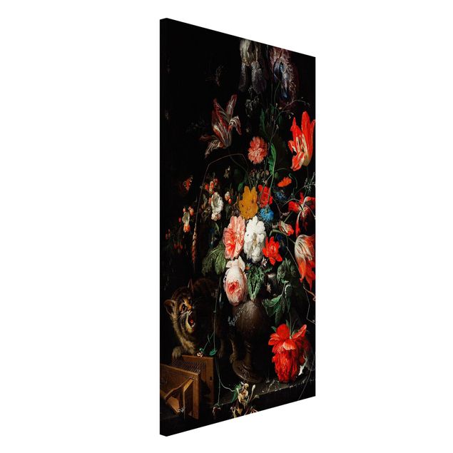 Wandbilder Tiere Abraham Mignon - Das umgeworfene Bouquet