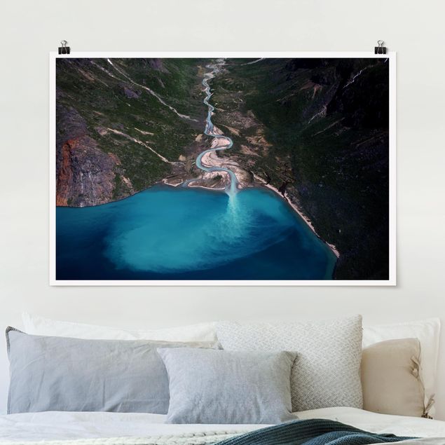 Poster Landschaft Fluss in Grönland
