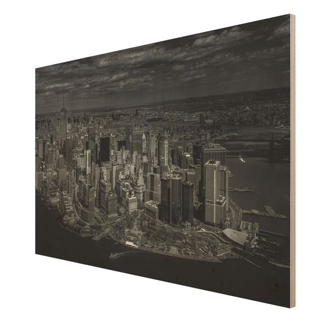 Holzbilder New York - Manhattan aus der Luft