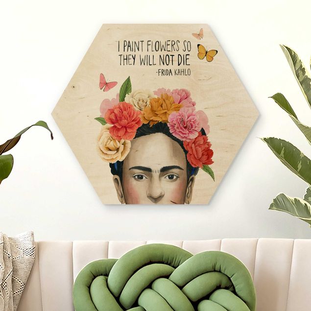 Holzbilder mit Blumen Fridas Gedanken - Blumen