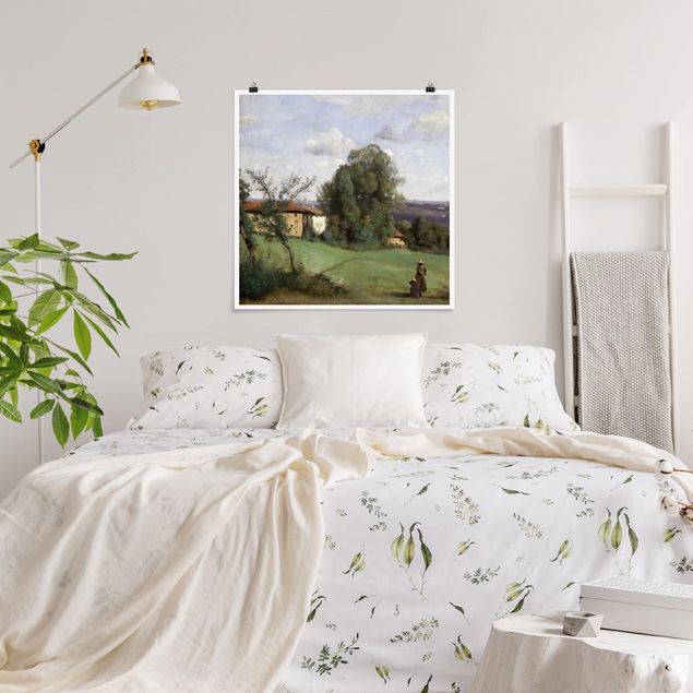 Kunstdrucke Romantik Jean-Baptiste Camille Corot - Ein Bauernhof