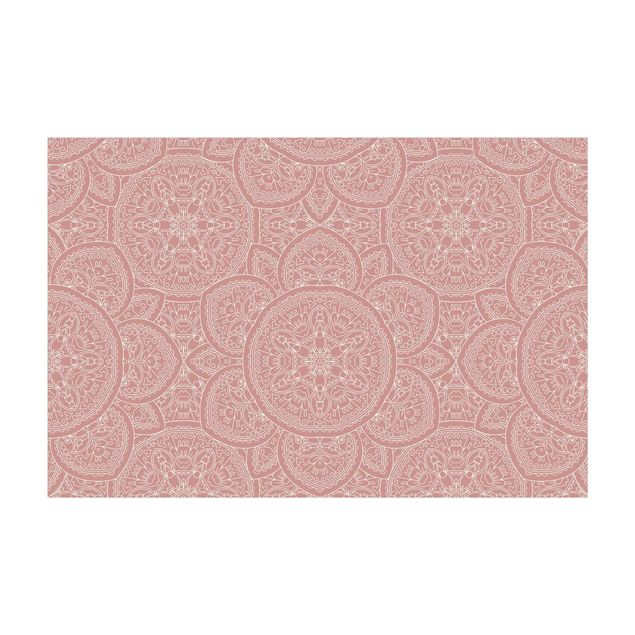 Teppich Orientalisch Große Mandala Muster in Altrosa