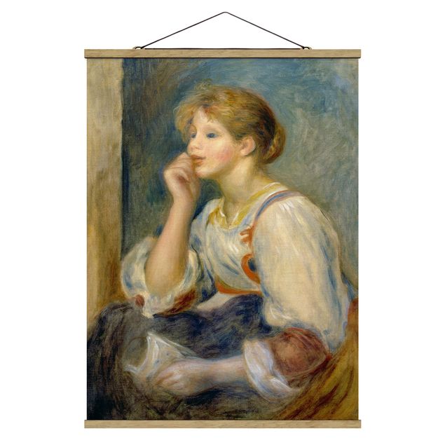 Stoffbilder mit Holzleisten Auguste Renoir - Junges Mädchen mit Brief