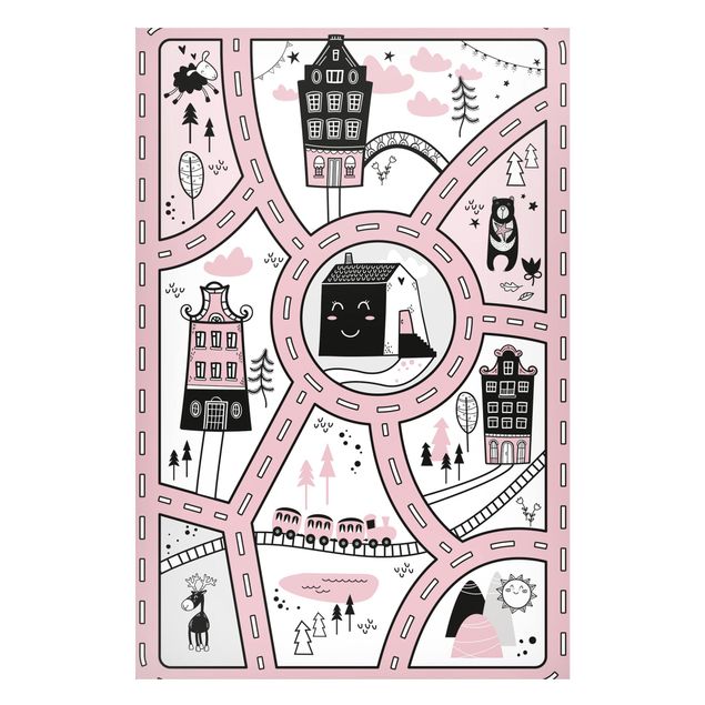 Magnettafel schwarz Skandinavien - Die rosane Stadt