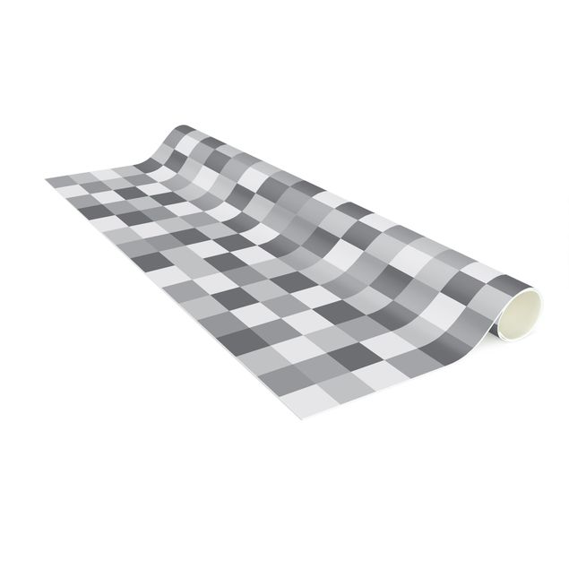 Teppich modern Geometrisches Muster Mosaik Grau