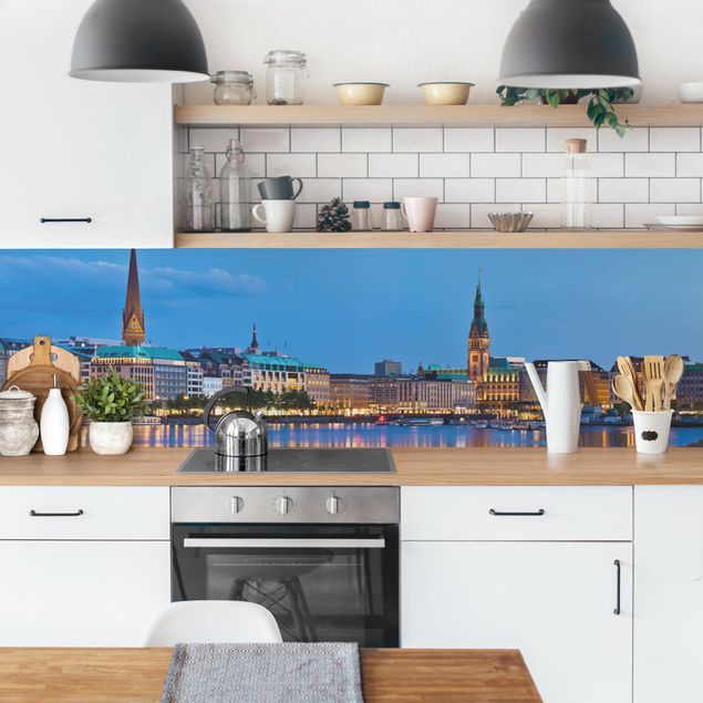 Küchenrückwand Skyline Hamburg Skyline