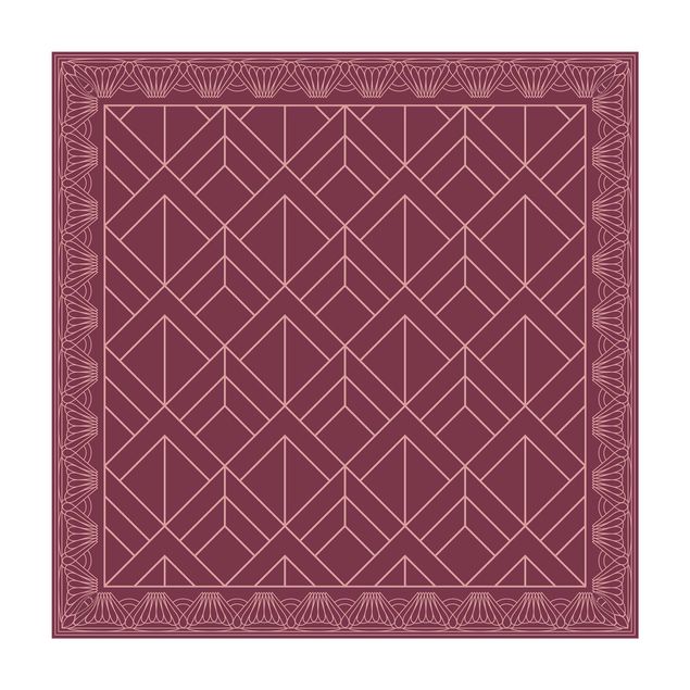 Moderner Teppich Art Deco Schuppen Muster mit Bordüre