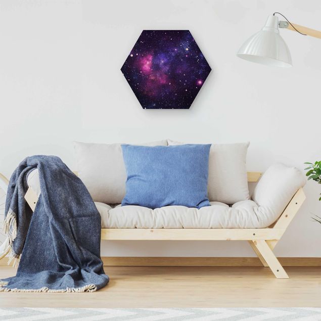 Wandbild Holz Galaxie