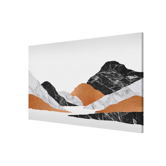 Bilder für die Wand Landschaft in Marmor und Kupfer II
