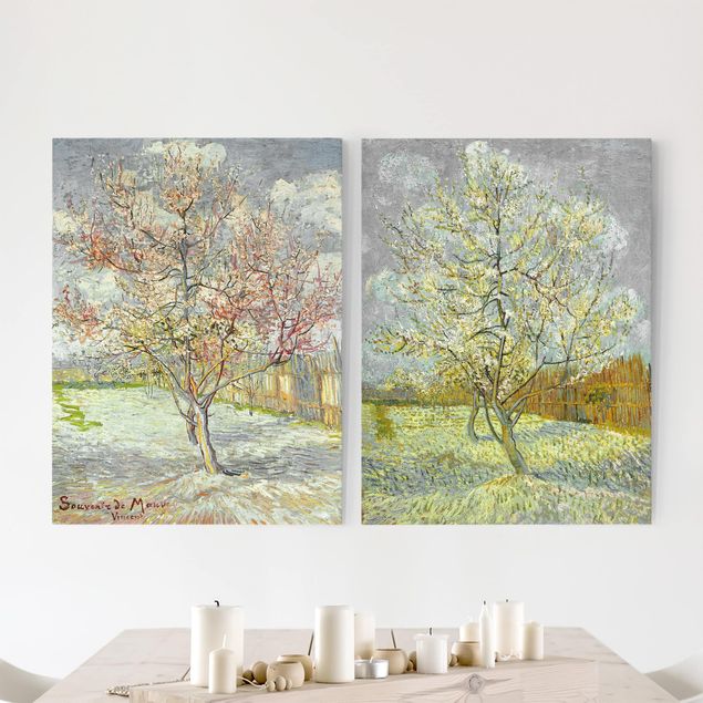 Leinwandbilder XXL Vincent van Gogh - Blühende Pfirsichbäume im Garten
