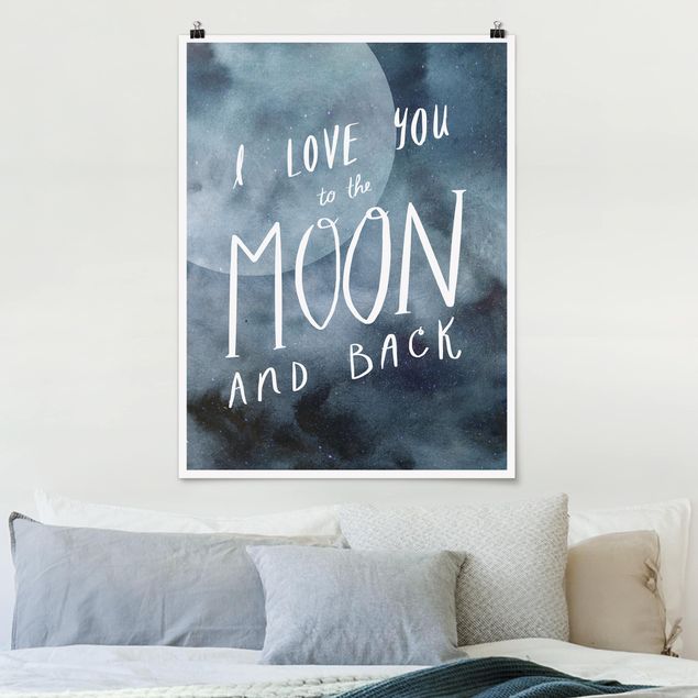 Poster Sprüche Himmlische Liebe - Mond