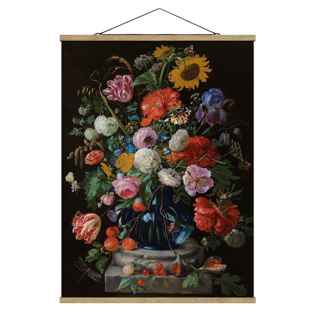 Stoffbilder zum Aufhängen Jan Davidsz de Heem - Glasvase mit Blumen
