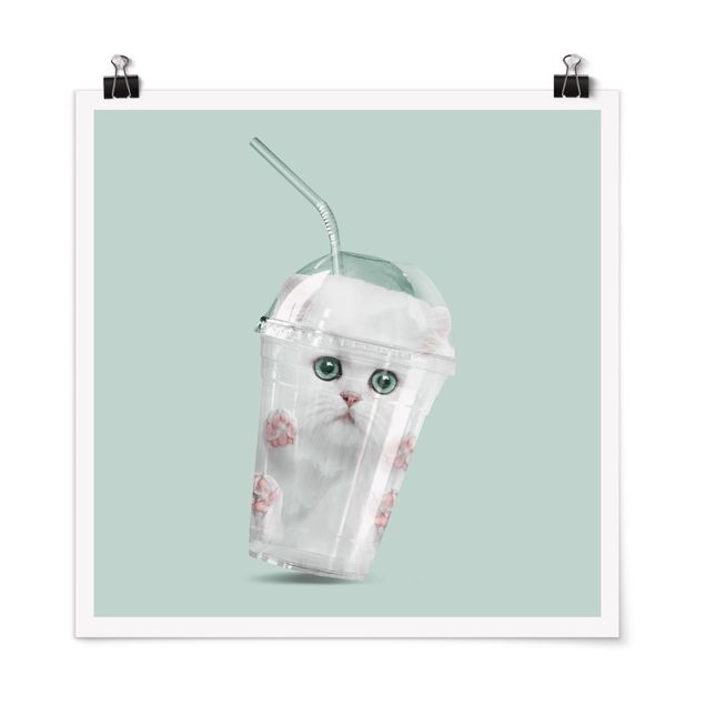 Poster - Jonas Loose - Shake mit Katze - Quadrat 1:1