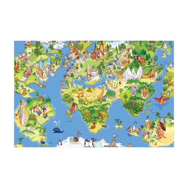 Teppich Weltkarte Great and funny Worldmap