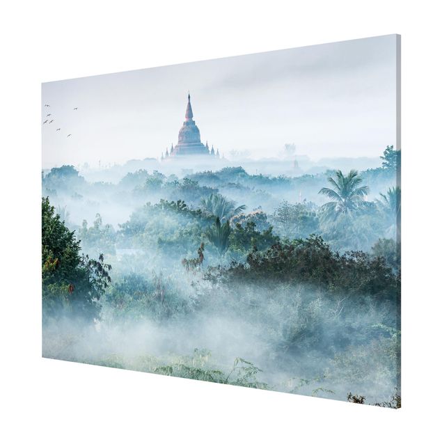 Schöne Wandbilder Morgennebel über dem Dschungel von Bagan