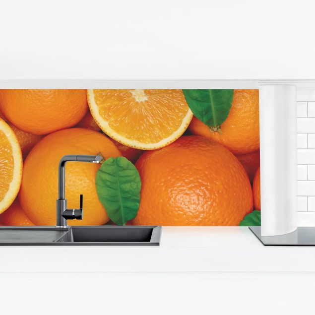 Spritzschutz Küche Saftige Orangen