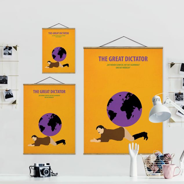 Stoffbild mit Posterleisten - Filmposter The great dictator - Hochformat 3:4