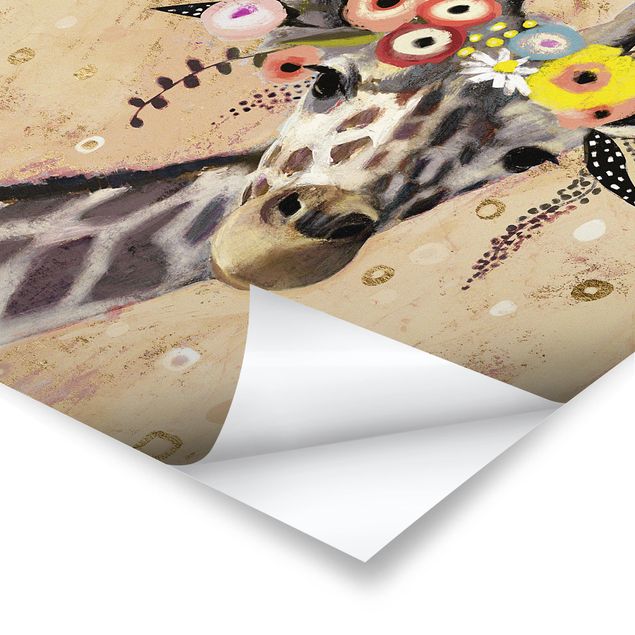 Poster - Klimt Giraffe - Quadrat 1:1