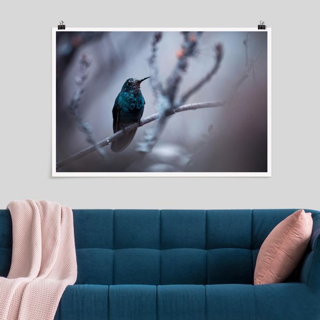 Poster - Kolibri im Winter - Querformat 2:3