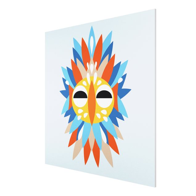 Schöne Wandbilder Collage Ethno Maske - Papagei