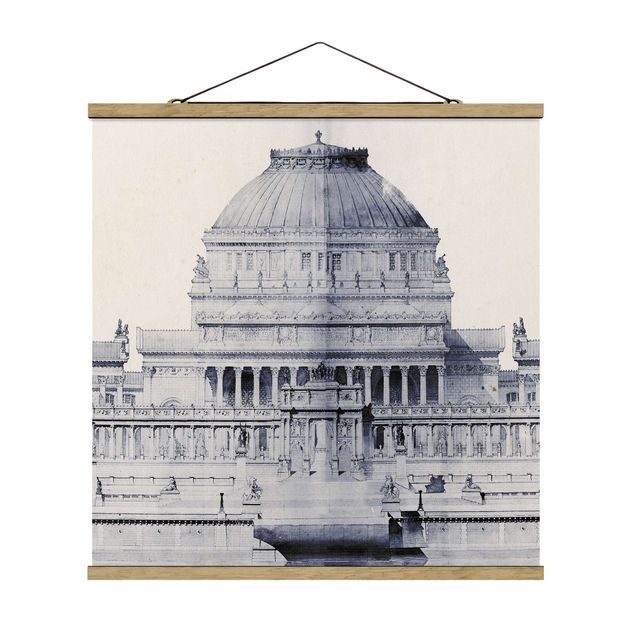 Stoffbild mit Posterleisten - Prix de Rome Skizze I - Quadrat 1:1