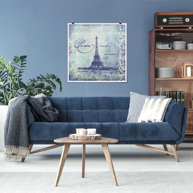 Vintage Poster Vintage Collage - Paris Mon Amour