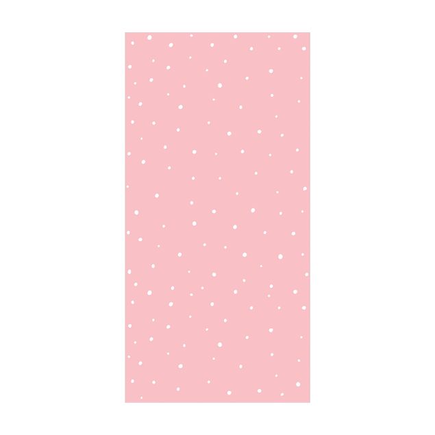 Teppich rosa Gezeichnete kleine Punkte auf Pastellrosa