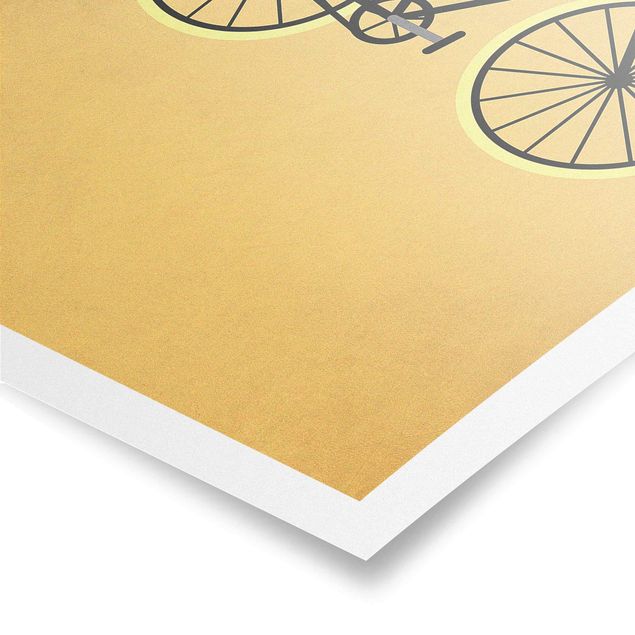 Poster - Fahrrad in Gelb - Hochformat 3:2
