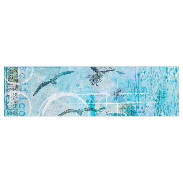 Klebefolien Bunte Collage - Blaue Fische