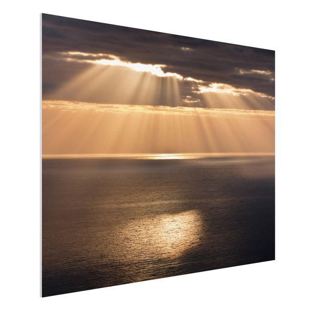 Bilder auf Hartschaumplatte Sonnenstrahlen über dem Meer