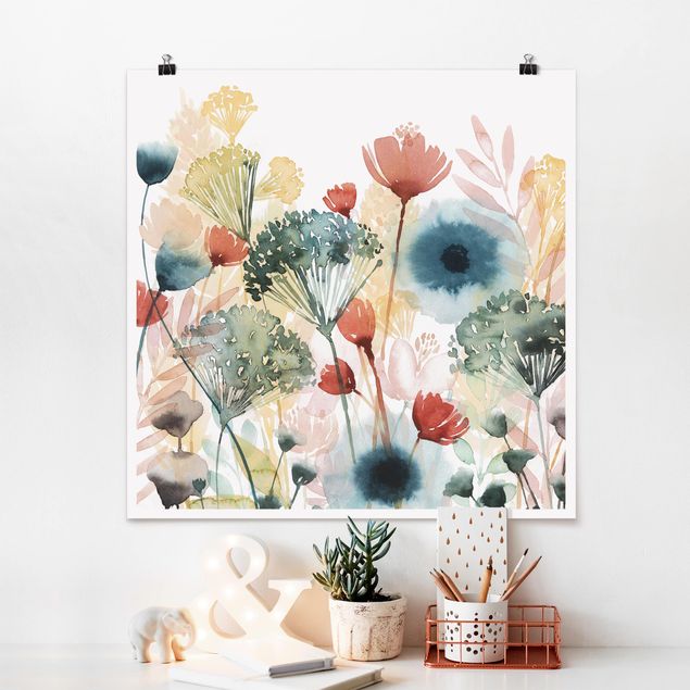 Wildblumen im Sommer I Poster als Quadrat | Bilderwelten