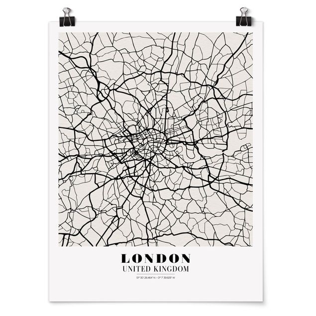 Bilder für die Wand Stadtplan London - Klassik