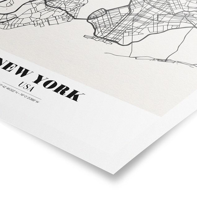 Poster bestellen Stadtplan New York - Klassik