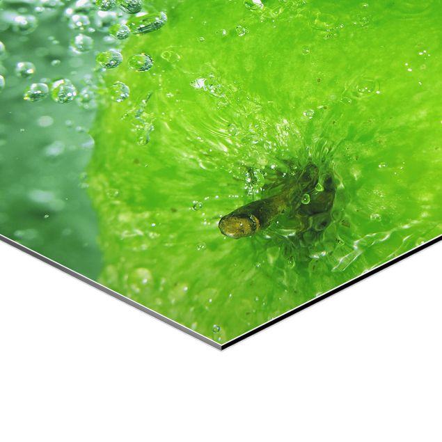 Hexagon Bild Alu-Dibond - Green Apple