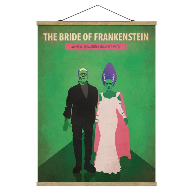 Stoffbild mit Posterleisten - Filmposter The Bride of Frankenstein - Hochformat 3:4