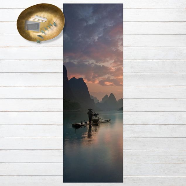 Aussen Teppich Sonnenaufgang über chinesischem Fluss