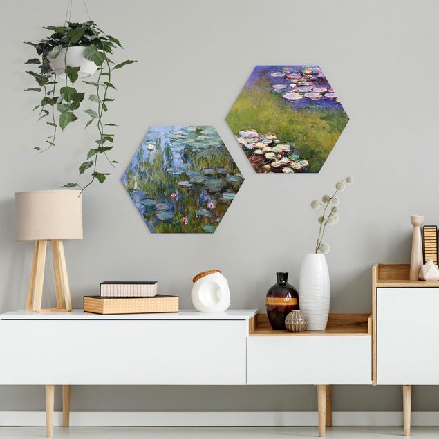 Foto auf Hartschaumplatte Claude Monet - Seerosen Set