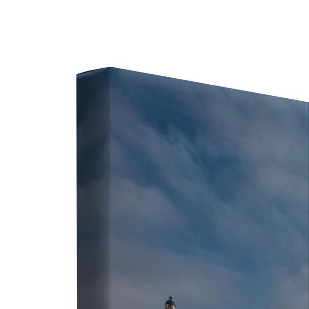 Bilder auf Leinwand Tarbat Ness Leuchtturm und Sonnenuntergang am Meer