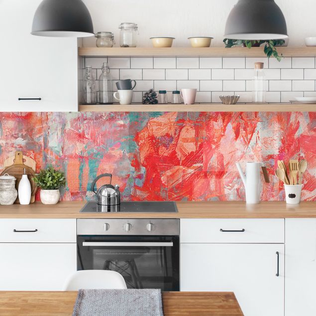 Küchenrückwand abstrakt Roter Feuertanz