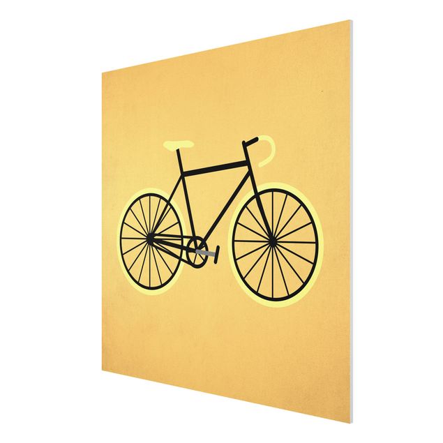 Forex Fine Art Print - Fahrrad in Gelb - Quadrat 1:1