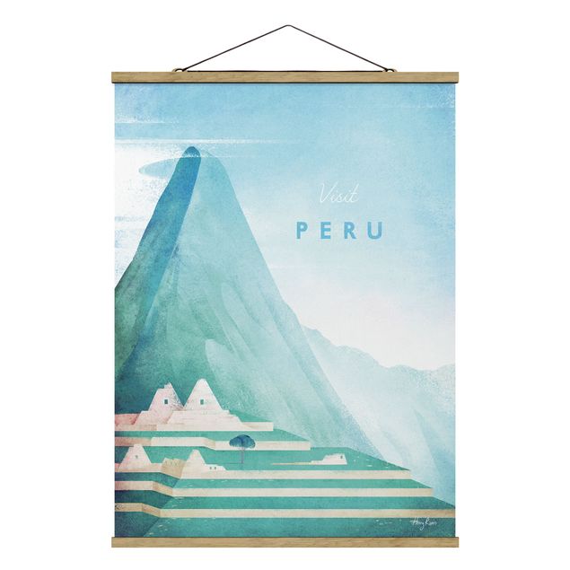Stoffbild mit Posterleisten - Reiseposter - Peru - Hochformat 3:4