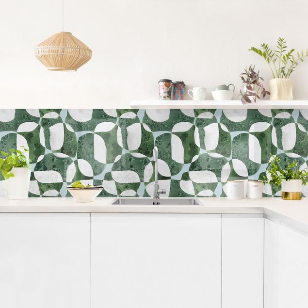 Küchenrückwand Muster Lebende Steine Muster in Grün
